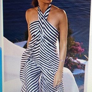 Boston proper stripe jumpsuit
